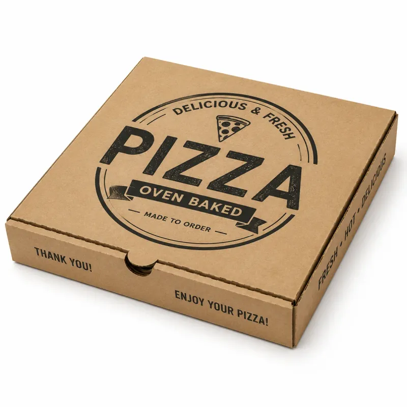 Pizza Boxes - Custom Print - 1 Colour Print on Kraft Board