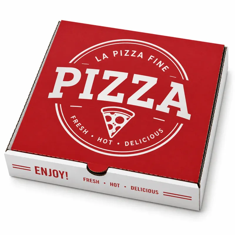 Pizza Boxes - Custom Print - 1 Colour Print on White liner