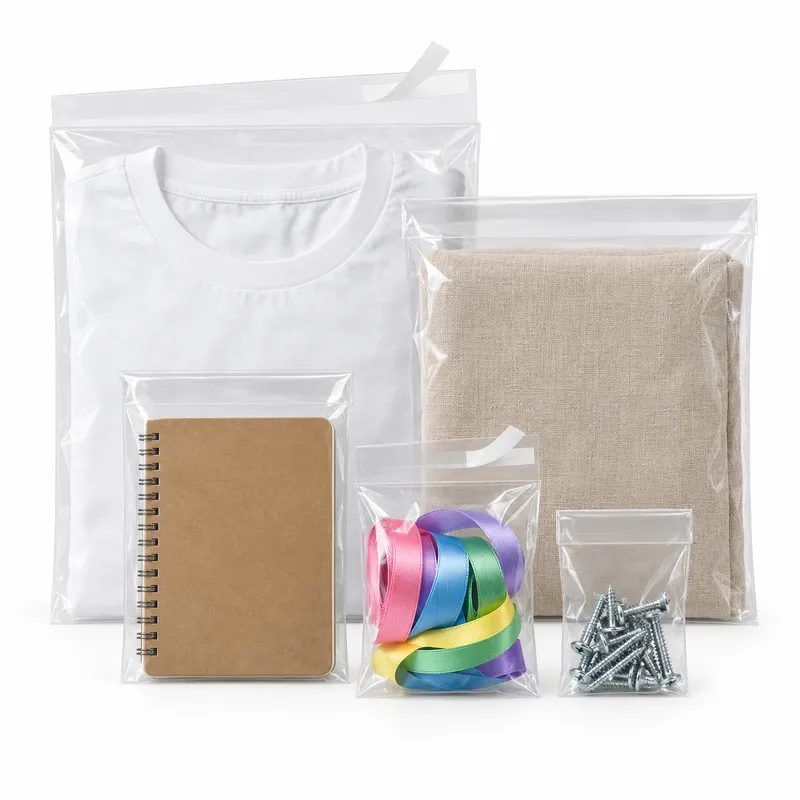 Polyprop Plain Bags - 40mm lip re-sealable tape